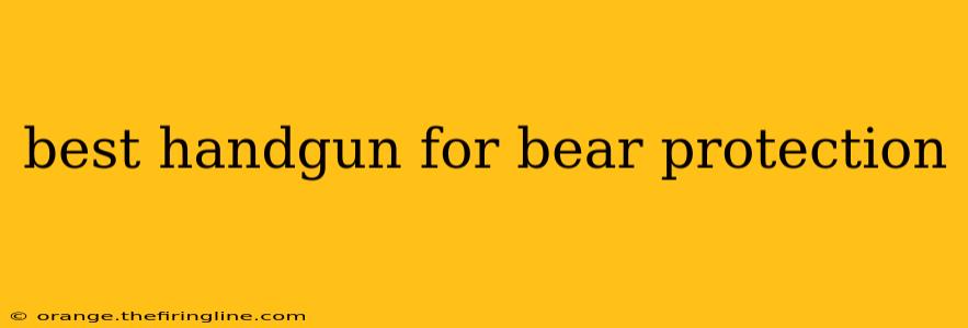 best handgun for bear protection