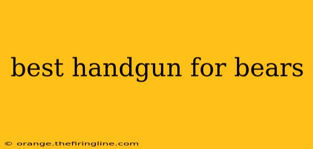 best handgun for bears