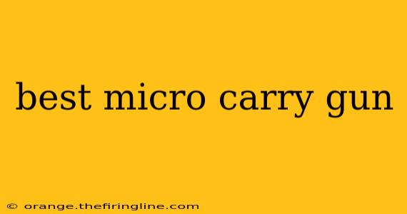 best micro carry gun