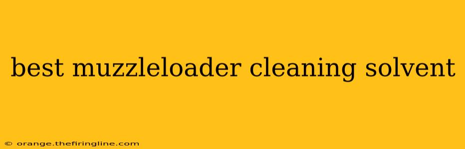 best muzzleloader cleaning solvent