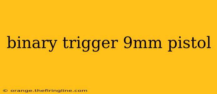 binary trigger 9mm pistol