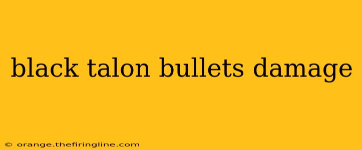 black talon bullets damage