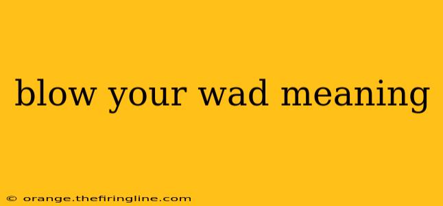 blow your wad meaning