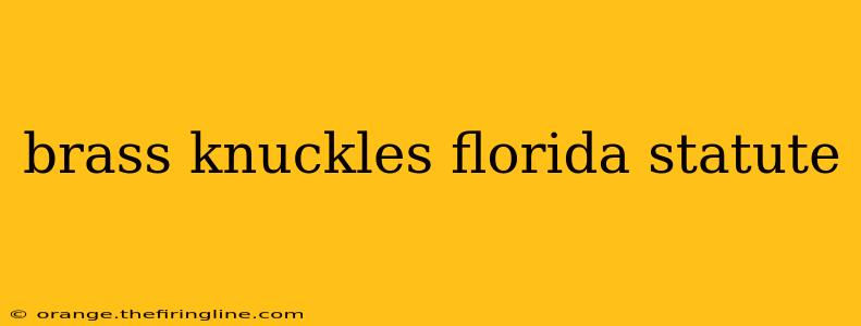 brass knuckles florida statute