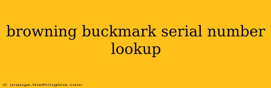 browning buckmark serial number lookup