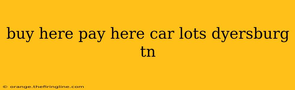 buy here pay here car lots dyersburg tn