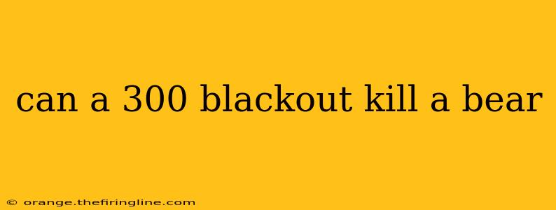 can a 300 blackout kill a bear