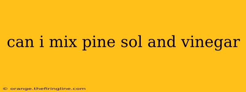 can i mix pine sol and vinegar