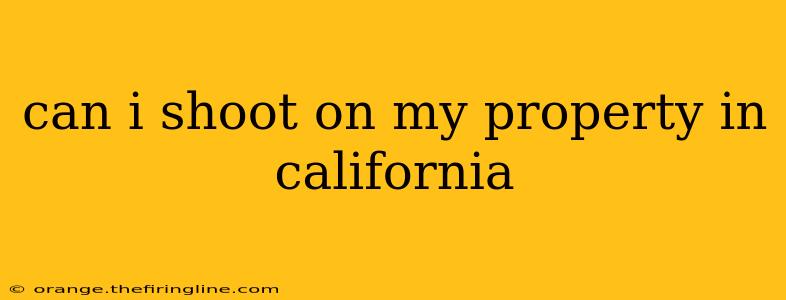 can i shoot on my property in california