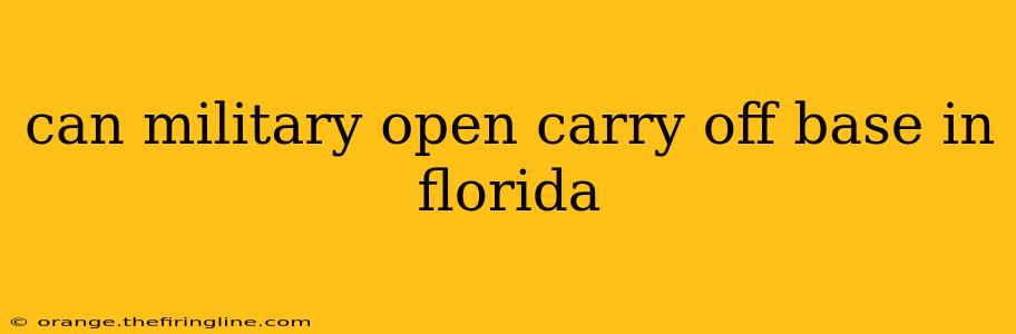 can military open carry off base in florida