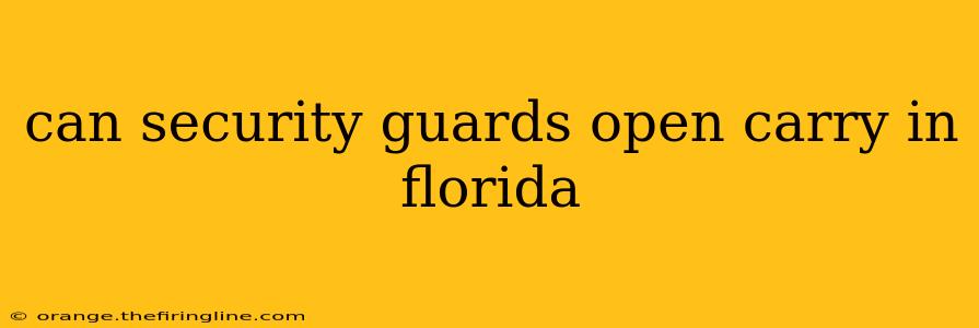 can security guards open carry in florida