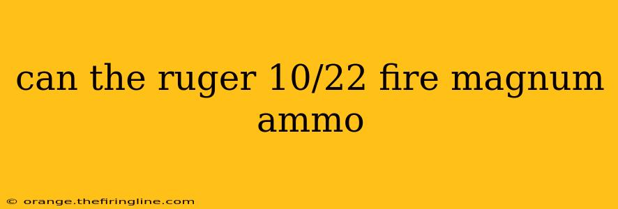 can the ruger 10/22 fire magnum ammo