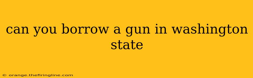 can you borrow a gun in washington state