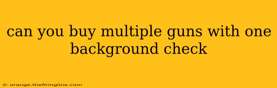 can you buy multiple guns with one background check