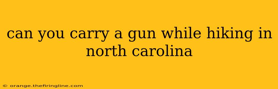 can you carry a gun while hiking in north carolina