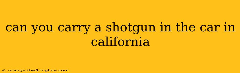 can you carry a shotgun in the car in california