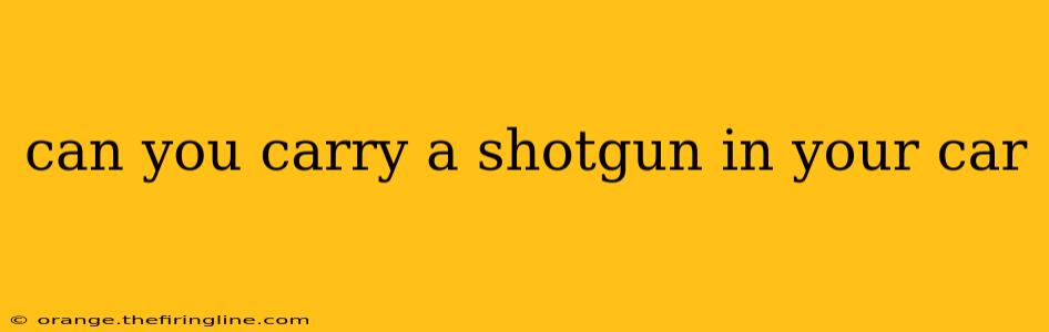 can you carry a shotgun in your car