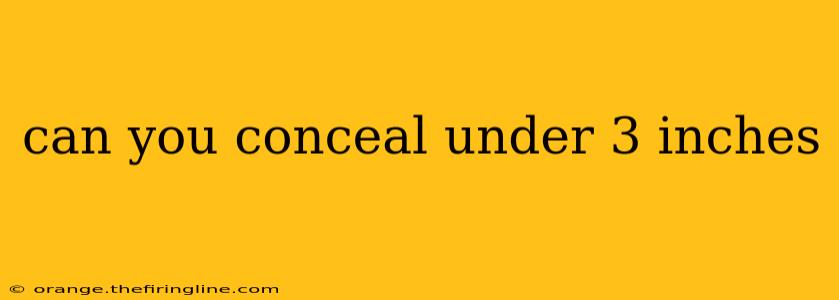 can you conceal under 3 inches