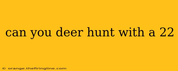 can you deer hunt with a 22