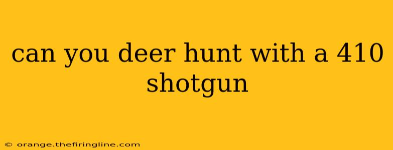 can you deer hunt with a 410 shotgun