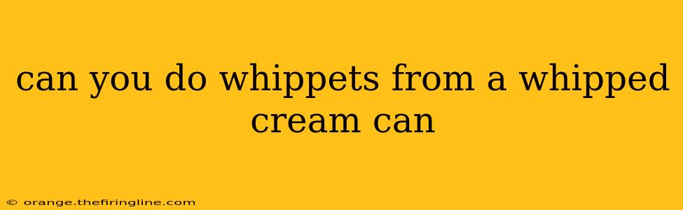 can you do whippets from a whipped cream can