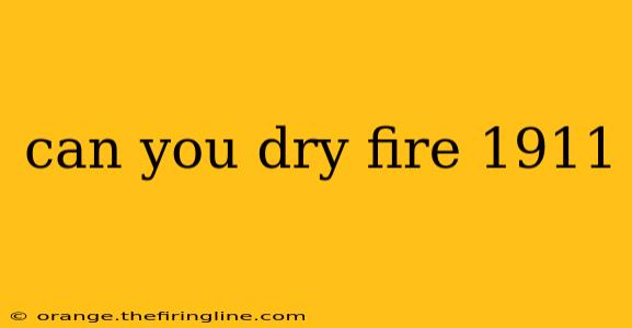 can you dry fire 1911