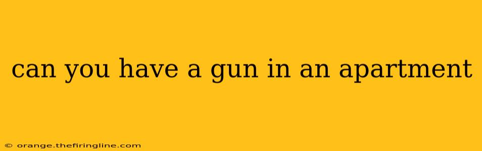 can you have a gun in an apartment