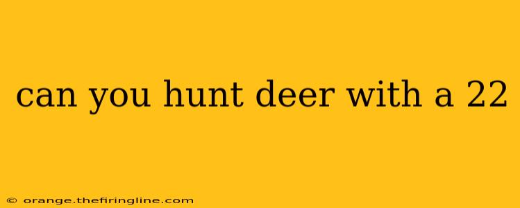 can you hunt deer with a 22