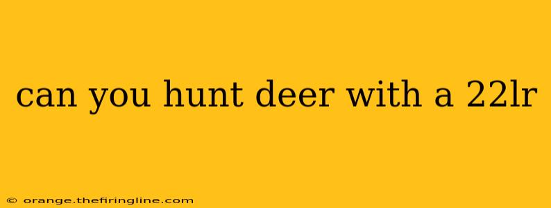 can you hunt deer with a 22lr