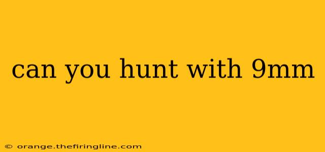 can you hunt with 9mm