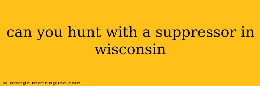 can you hunt with a suppressor in wisconsin