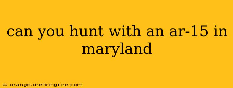 can you hunt with an ar-15 in maryland