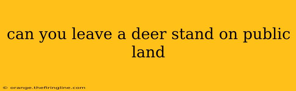 can you leave a deer stand on public land