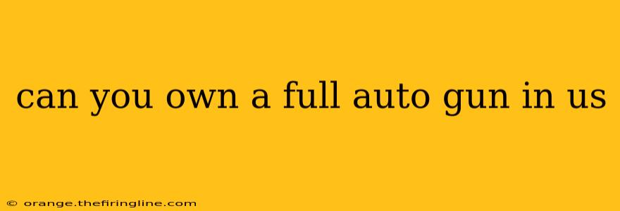 can you own a full auto gun in us