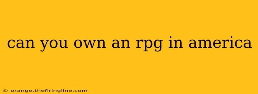 can you own an rpg in america