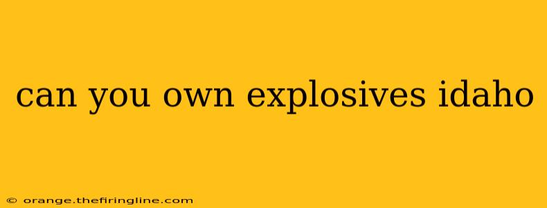 can you own explosives idaho