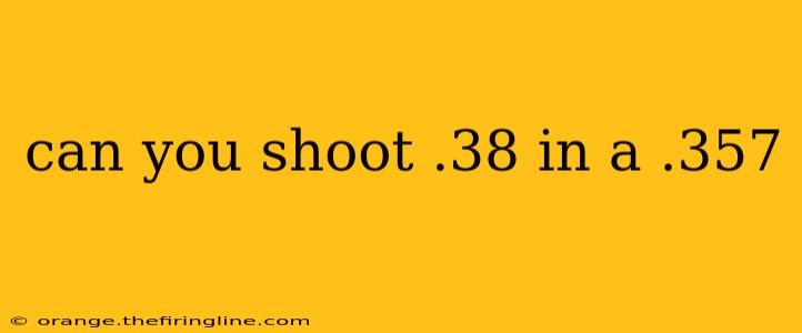 can you shoot .38 in a .357