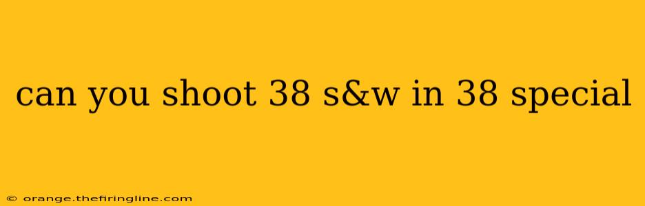 can you shoot 38 s&w in 38 special