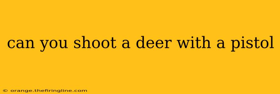 can you shoot a deer with a pistol