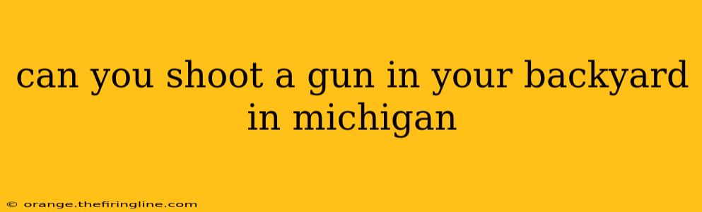 can you shoot a gun in your backyard in michigan