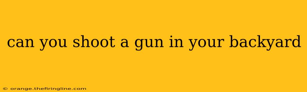 can you shoot a gun in your backyard