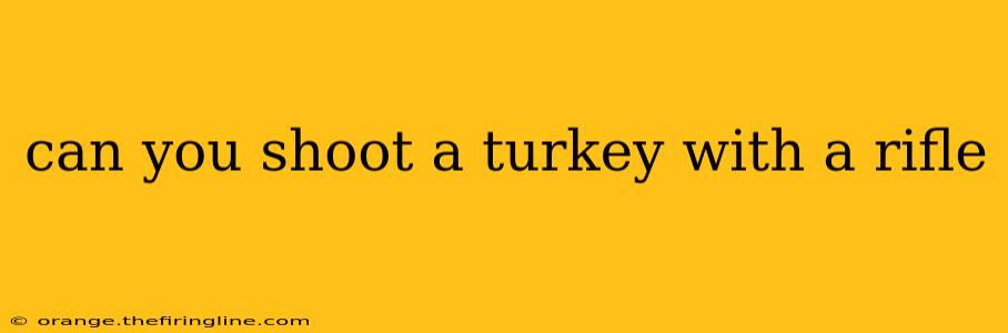 can you shoot a turkey with a rifle