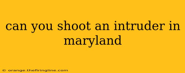 can you shoot an intruder in maryland