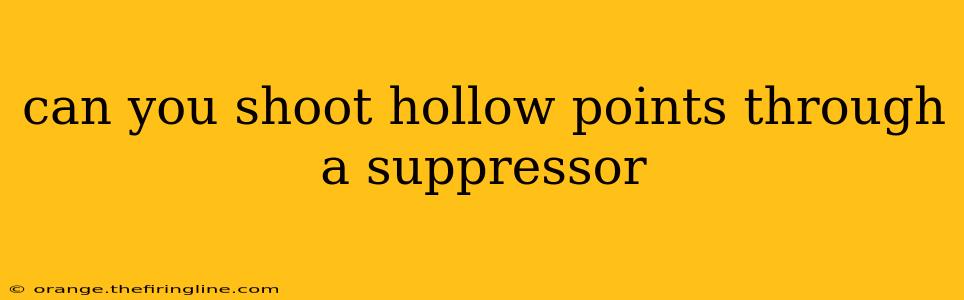 can you shoot hollow points through a suppressor