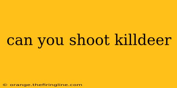 can you shoot killdeer