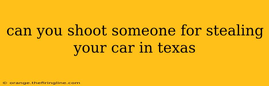 can you shoot someone for stealing your car in texas