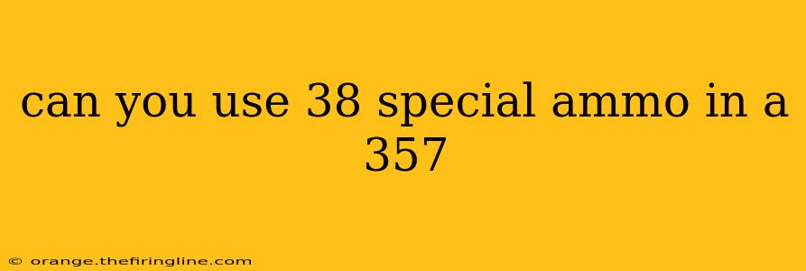 can you use 38 special ammo in a 357