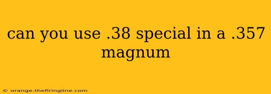 can you use .38 special in a .357 magnum