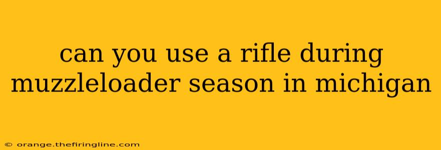 can you use a rifle during muzzleloader season in michigan