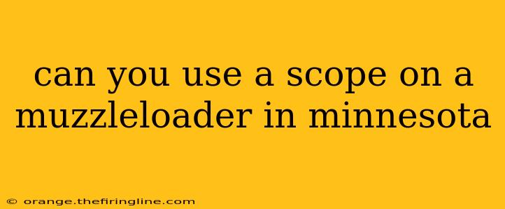 can you use a scope on a muzzleloader in minnesota